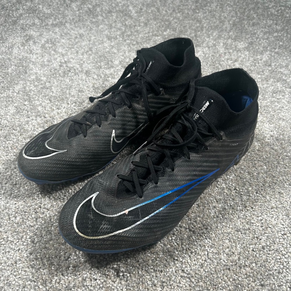 Nike Zoom Mercurial Superfly 9 Elite FG Soccer Cleats Black Blue DJ4977-040 US 9